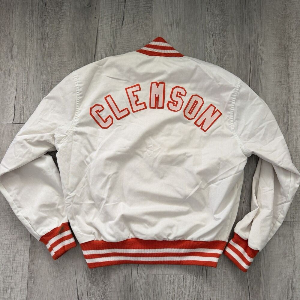 Vintage 1980s Cliff Engle Clemson Varsity Jacket Large Made in USA READ - Picture 9 of 14